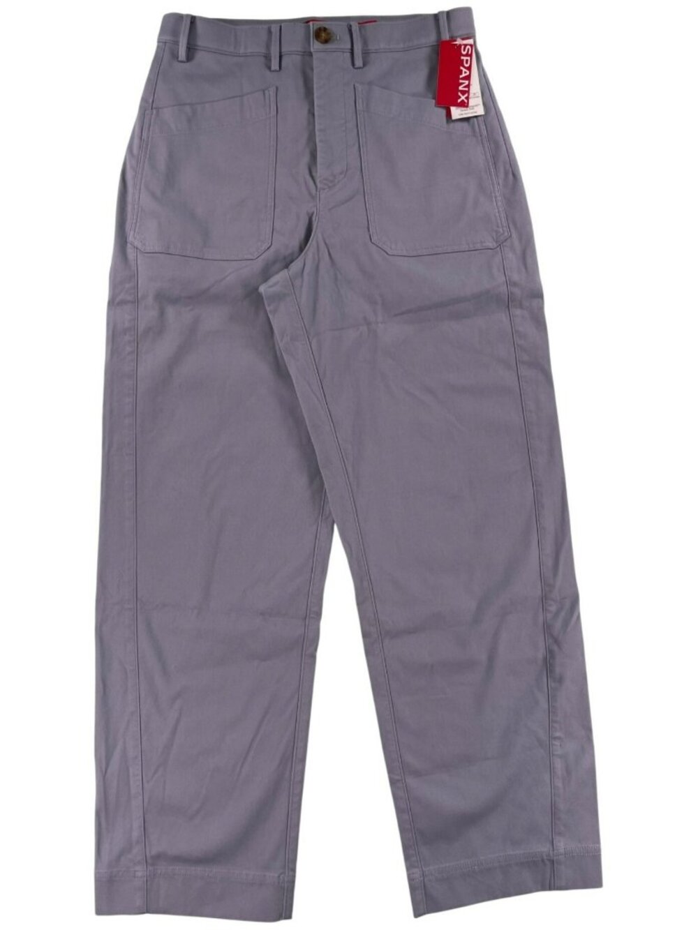 Spanx Utility Barrel Leg Pants Himalayan Cloud Cotton Blend Women's Sz M NEW